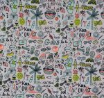 Tela motivos variados fondo claro