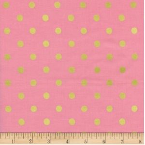 Tela rosa con lunares dorados COTTON STEEL