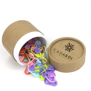 marcadores ganchillo plástico con logo